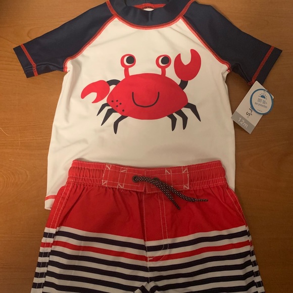 Carter’s baby boy swim shirt and trunks - Picture 1 of 1